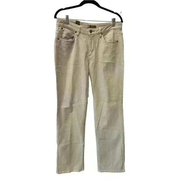 Aura From Women at Wrangler Short Rise Tan Jeans, Size 8P Tall, Pre-Owned - Picture 1 of 12